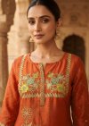 Iksana By Vitara Mul Chanderi Embroidery Kurtis Set Size Combo